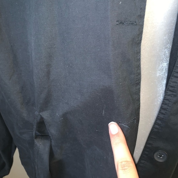 Revolve Amuse Society Black Ginger Woven Trench Coat Jacket Size Small Ruffle - Picture 9 of 9